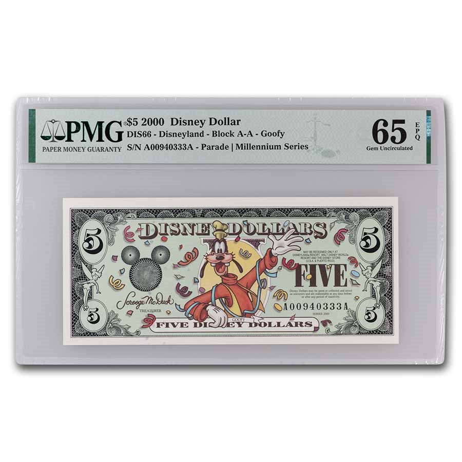 2000 $5.00 (AA) Millenium Goofy CU-65 EPQ PMG (DIS#66)