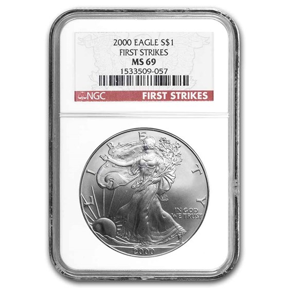 2000 American Silver Eagle MS-69 NGC (First Strikes) 2000 American Silver Eagle MS-69 NGC (First Strikes)