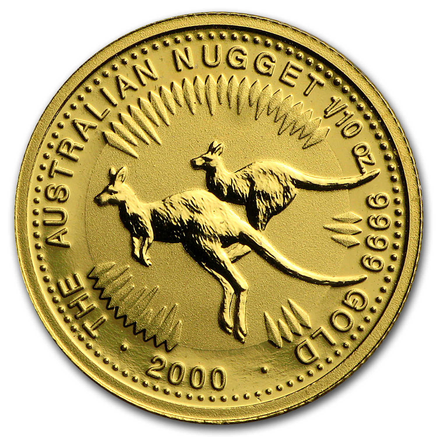 Australia 2000 Gold 1/10 oz $15 UNC The Australian Nugget 