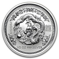 2000 Australia 1/2 oz Silver Year of the Dragon BU (Series I)