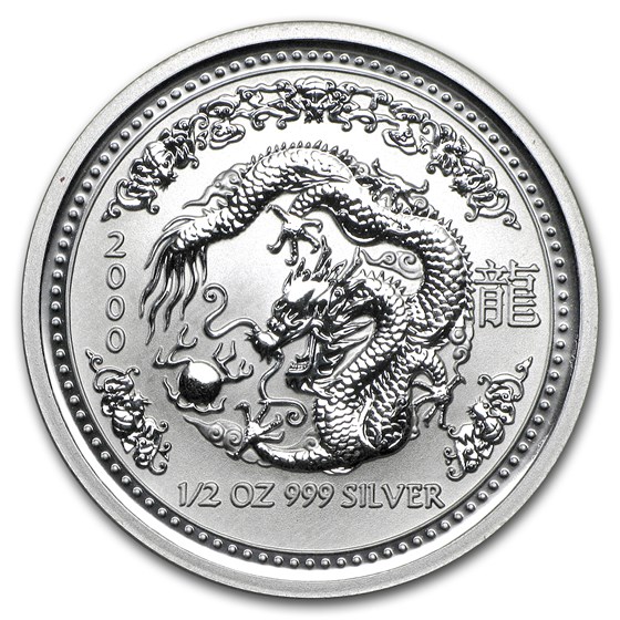2000 Australia 1/2 oz Silver Year of the Dragon BU (Series I) 2000 Australia 1/2 oz Silver Year of the Dragon BU (Series I)