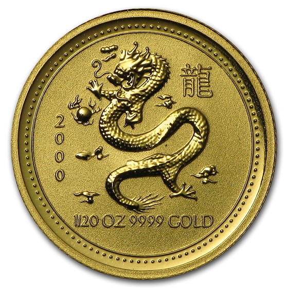 2000 Australia 1/20 oz Gold Lunar Dragon BU (Series I) 2000 Australia 1/20 oz Gold Lunar Dragon BU (Series I)