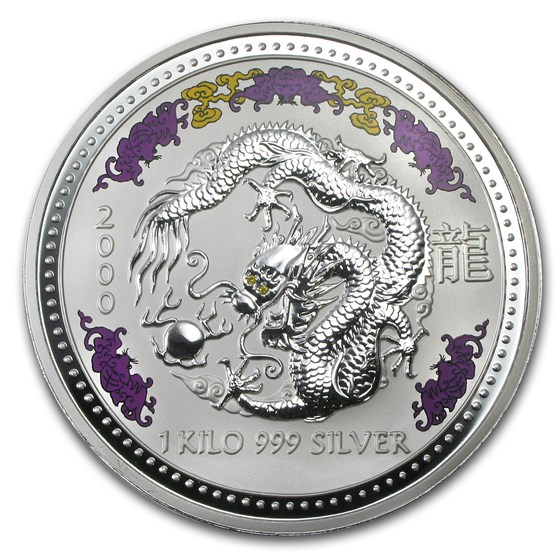 2000 Australia 1 kilo Silver Year of the Dragon BU (Diamond Eyes) 2000 Australia 1 kilo Silver Year of the Dragon BU (Diamond Eyes)