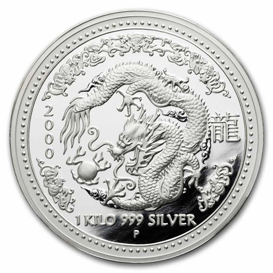 2000 Australia 1 kilo Silver Year of the Dragon Proof (Coin Only)