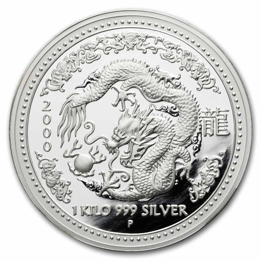 2000 Australia 1 kilo Silver Year of the Dragon Proof (Coin Only)