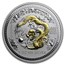 2000 Australia 1 oz Silver Dragon BU (Series I, Gilded)