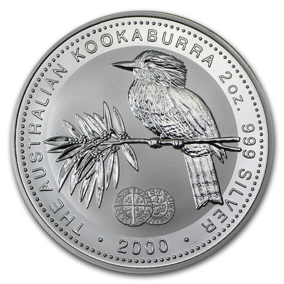 2000 Australia 2 oz Silver Kookaburra BU (Long Cross Penny Privy) 2000 Australia 2 oz Silver Kookaburra BU (Long Cross Penny Privy)