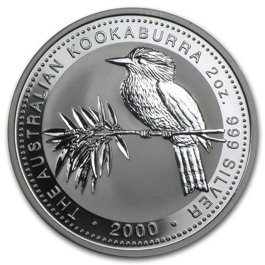 2000 Australia 2 oz Silver Kookaburra BU