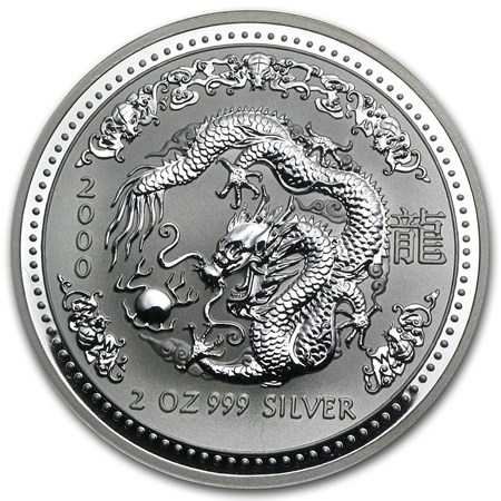 Buy 2000 Australia 2 oz Silver Year of the Dragon BU | APMEX