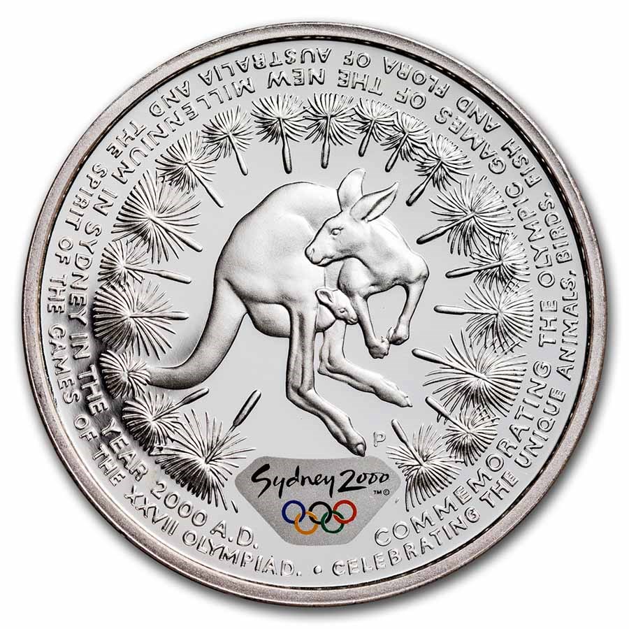 2000 Australia $5 Silver Kangaroo Sydney Olympics