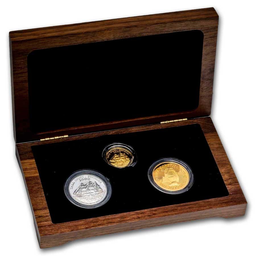 2000 Bermuda Tall Ships 3-Coin Proof Set
