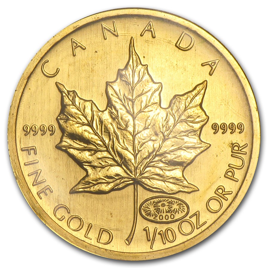 2000 Canada 1/10 oz Gold Maple Leaf BU