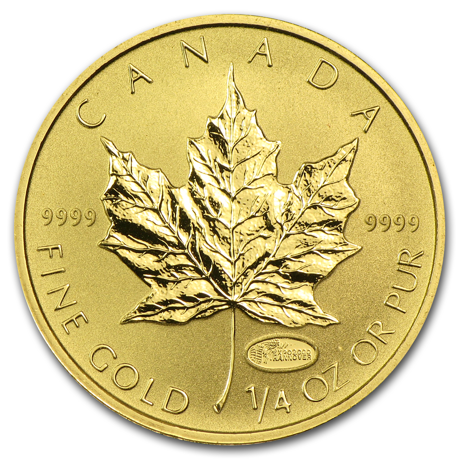Buy 2000 Canadian 1/4 oz Gold Maple Leaf BU (Expo Hannover) | APMEX