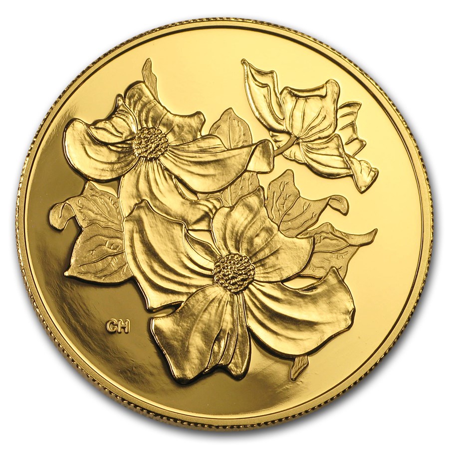 2000 Canada Gold $350 Pacific Dogwood .99999 Proof