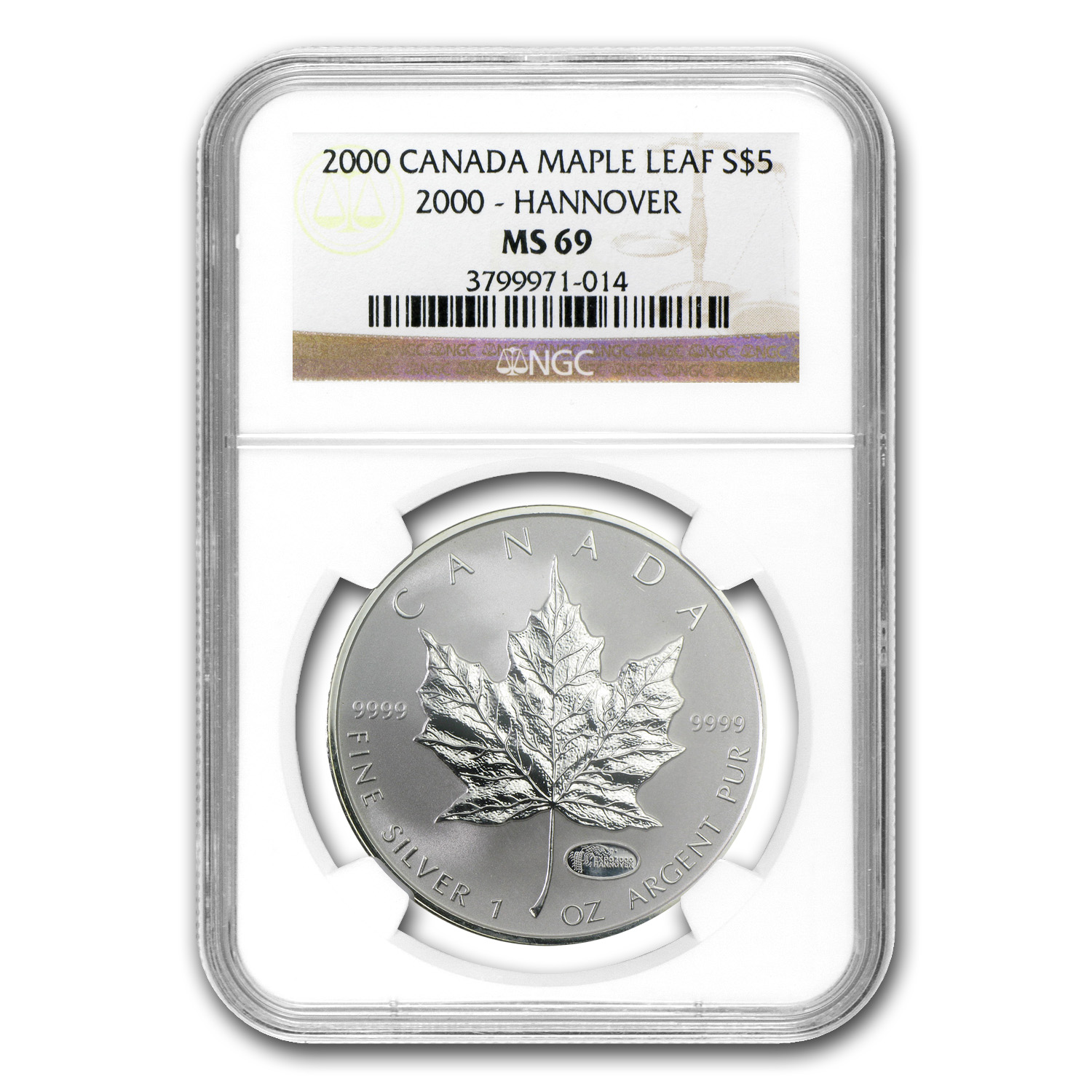 Buy 2000 Canadian Silver Maple Leaf Hannover Privy MS-69 NGC | APMEX