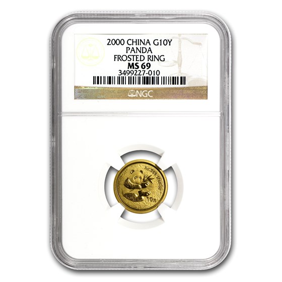 2000 China 1/10 oz Gold Panda Frosted MS-69 NGC 2000 China 1/10 oz Gold Panda Frosted MS-69 NGC