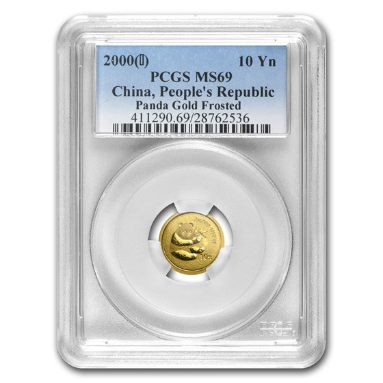 2000 China 1/10 oz Gold Panda Frosted MS-69 PCGS 2000 China 1/10 oz Gold Panda Frosted MS-69 PCGS