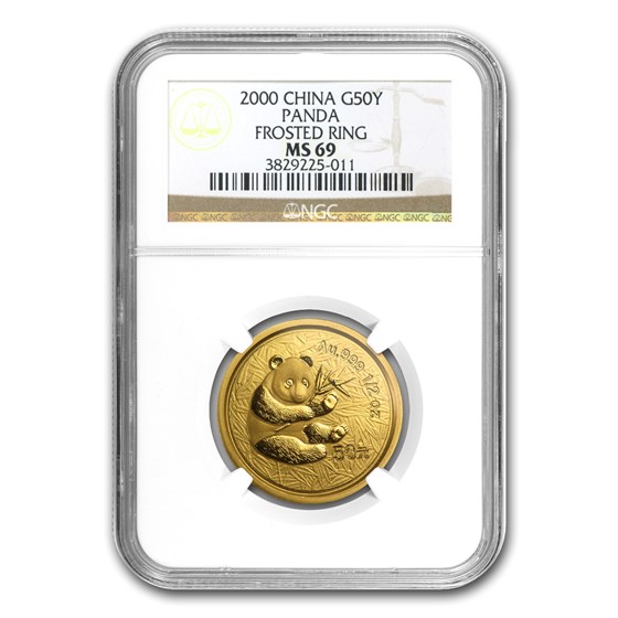 2000 China 1/2 oz Gold Panda Frosted MS-69 NGC 2000 China 1/2 oz Gold Panda Frosted MS-69 NGC