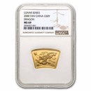 2000 China 1/2 oz Gold Year of the Dragon Fan MS-69 NGC
