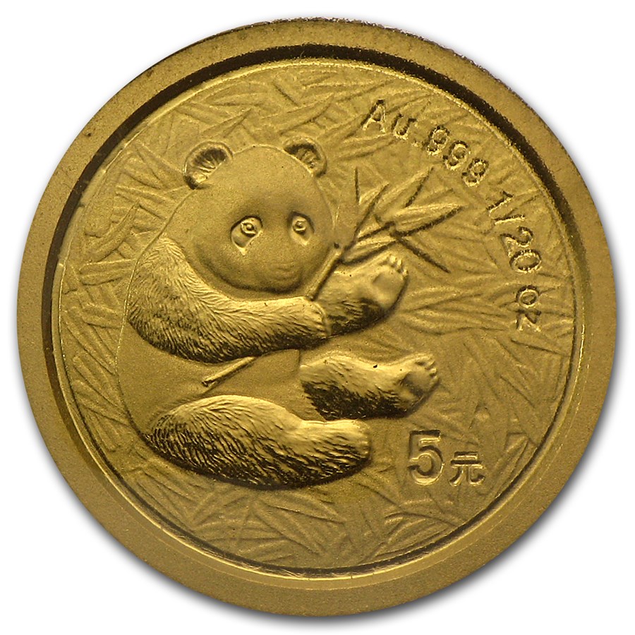 2000 China 1/20 oz Gold Panda Frosted BU (Sealed)