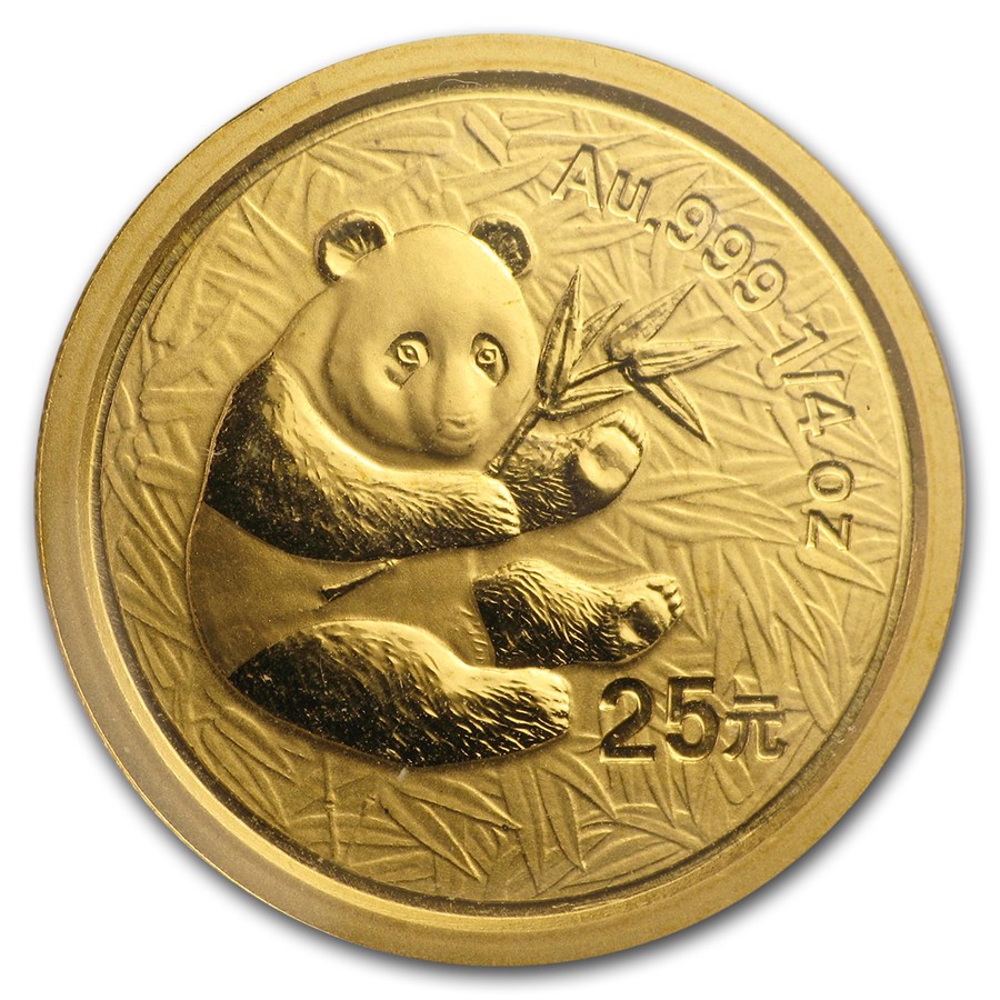 2000 China 1/4 oz Gold Panda Frosted BU (Sealed)