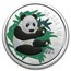 2000 China 1 oz Silver Panda Frosted BU (Colorized, In Capsule)