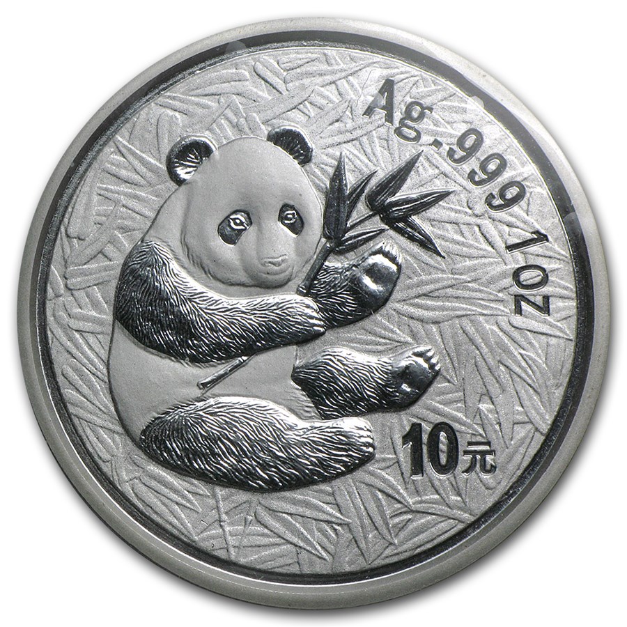 2000 China 1 oz Silver Panda Frosted BU (Sealed)