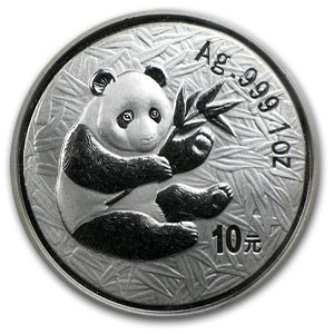 2000 China 1 oz Silver Panda Mirrored BU (Sealed)