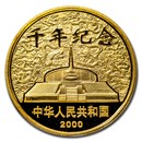 2000 China Bi-Metallic 50 Yuan Y2K Commemorative Gold Proof