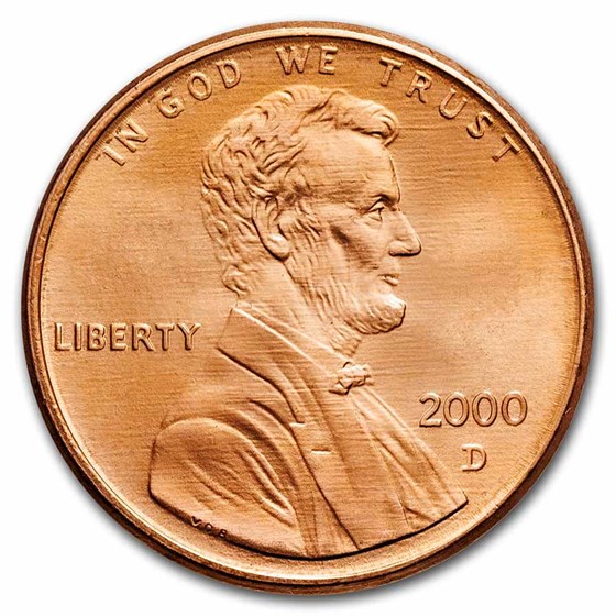 2000-D Lincoln Cent BU (Red) 2000-D Lincoln Cent BU (Red)