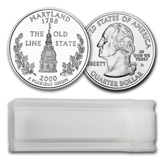 2000-D Maryland Statehood Quarter 40-Coin Roll BU 2000-D Maryland Statehood Quarter 40-Coin Roll BU