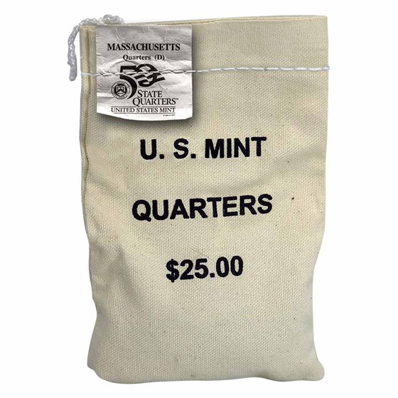 2000-D Massachusetts Statehood Quarter $25 Sealed Mint Bag BU