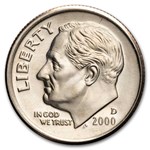 2000-D Roosevelt Dime 50-Coin Roll BU