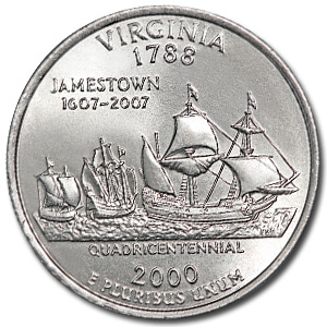 2000 D Virginia 50 States Quarter • BU • Buy 6 Get 40% Off • #0826 