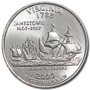 2000-D Virginia State Quarter BU 2000-D Virginia State Quarter BU
