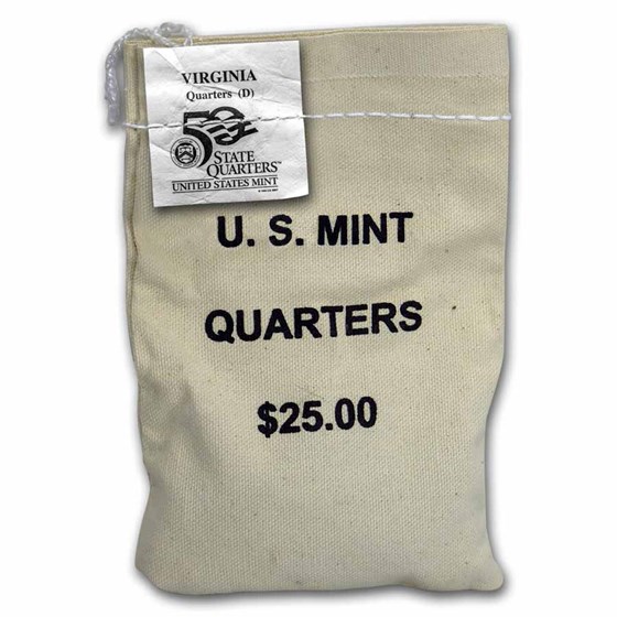 2000-D Virginia Statehood Quarter $25 Sealed Mint Bag BU 2000-D Virginia Statehood Quarter $25 Sealed Mint Bag BU
