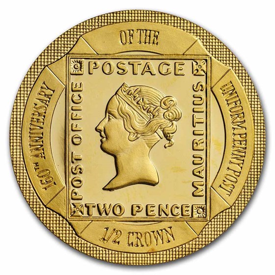 2000 Gibraltar 1/2 oz 1/2 Crown Proof Gold Penny Post
