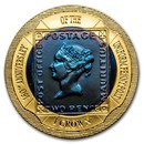 2000 Gibraltar 1 Crown Proof Gold Bimetallic Penny Post