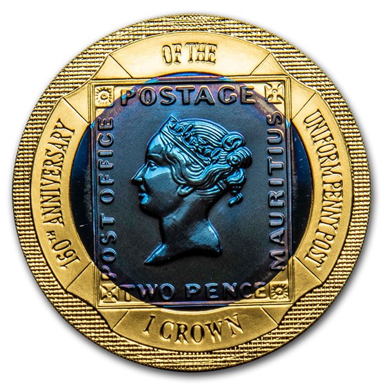 2000 Gibraltar 1 Crown Proof Gold Bimetallic Penny Post 2000 Gibraltar 1 Crown Proof Gold Bimetallic Penny Post