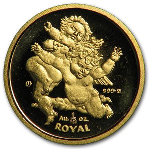 2000 Gibraltar Gold 1/10 Royal Colliding Cherubs BU 2000 Gibraltar Gold 1/10 Royal Colliding Cherubs BU
