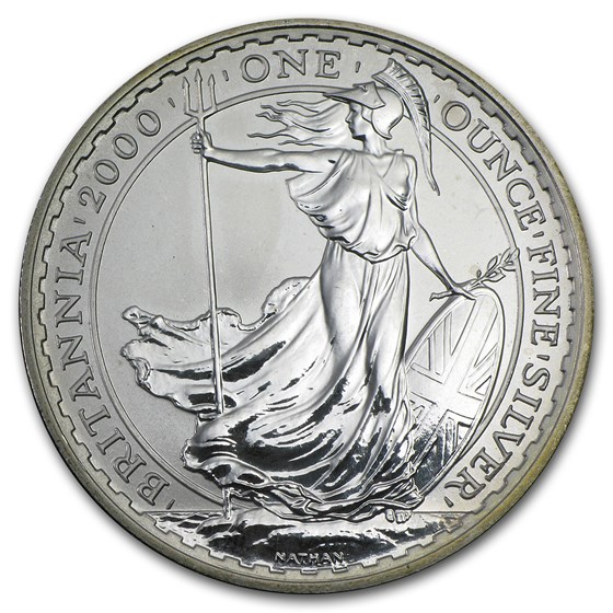 2000 Great Britain 1 oz Silver Britannia (Abrasions) 2000 Great Britain 1 oz Silver Britannia (Abrasions)