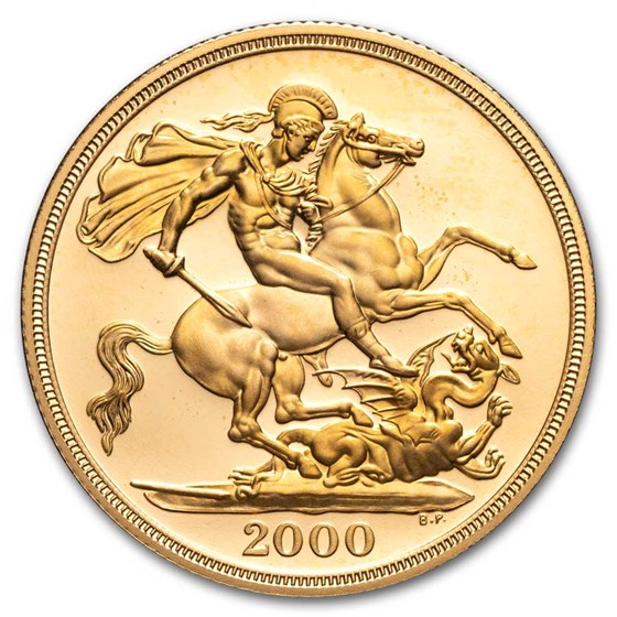 2000 Great Britain Gold £2 Double Sovereign Elizabeth II Proof 2000 Great Britain Gold £2 Double Sovereign Elizabeth II Proof
