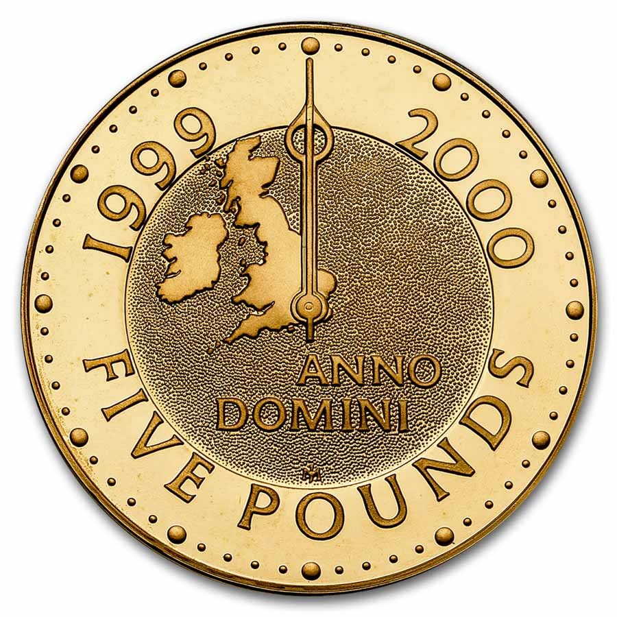 2000 Great Britain Gold £5 Millennium Proof (w/Box)
