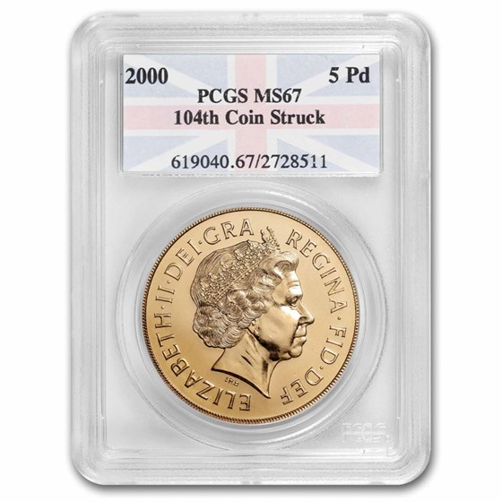 2000 Great Britain Gold 5 Pounds Elizabeth II MS-67 PCGS (104th) 2000 Great Britain Gold 5 Pounds Elizabeth II MS-67 PCGS (104th)