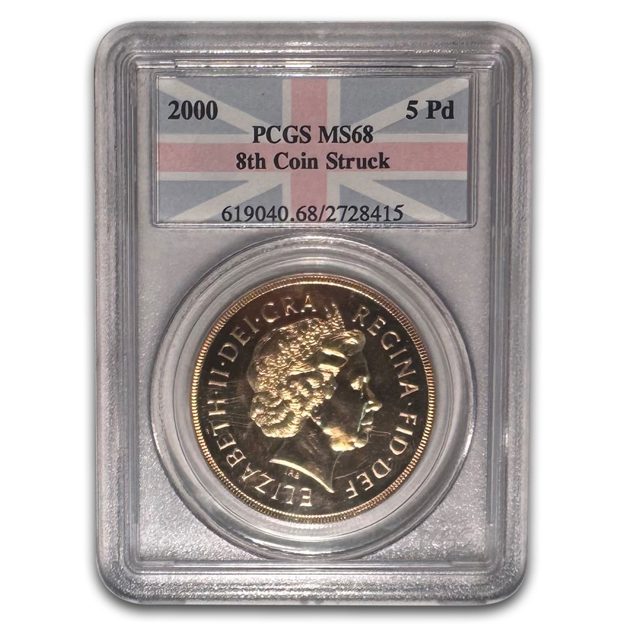 2000 Great Britain Gold 5 Pounds Elizabeth II MS-68 PCGS (8th)