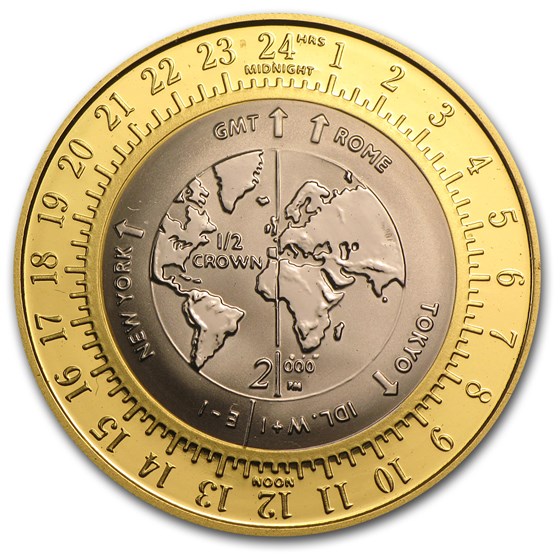2000 Isle of Man 1/2 Crown Titanium/Gold Millennium 2000 Isle of Man 1/2 Crown Titanium/Gold Millennium