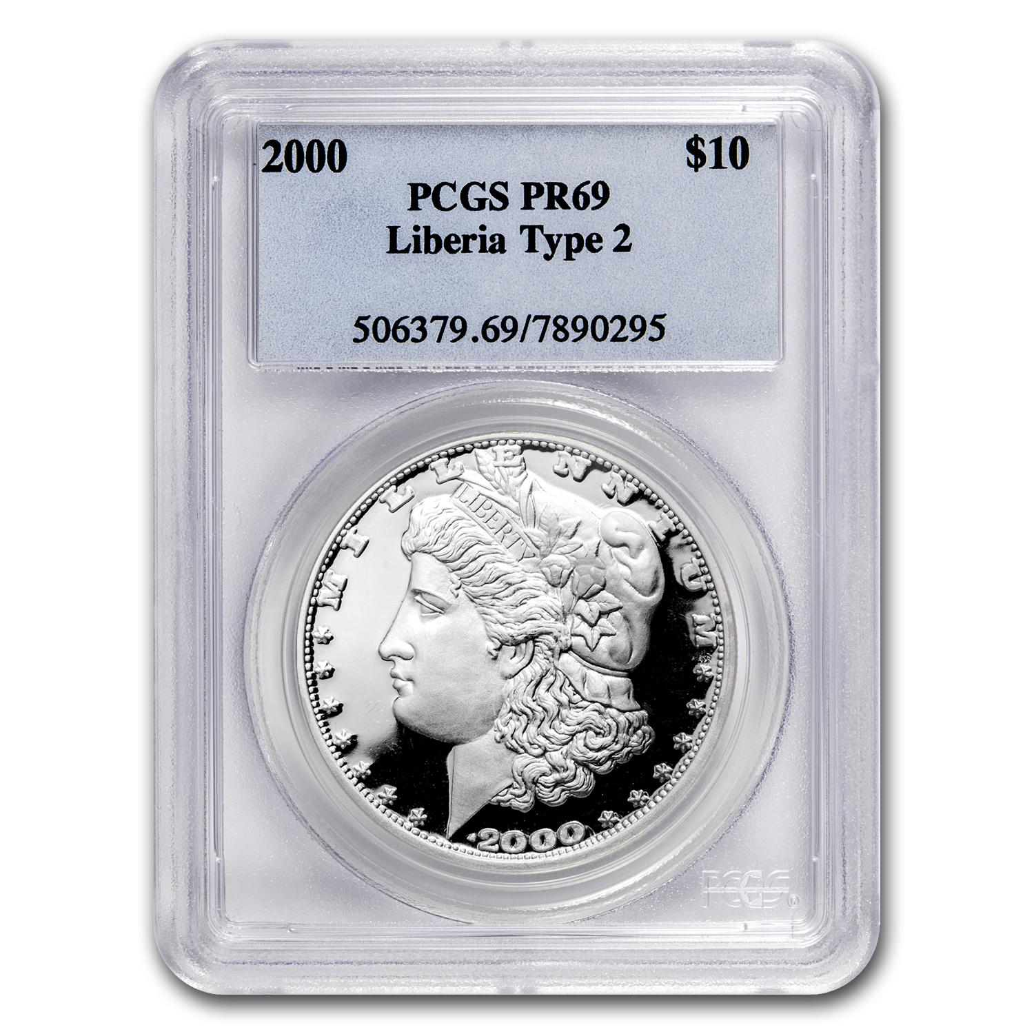 Buy 2000 Liberia Silver $10 Morgan Dollar Proof | APMEX