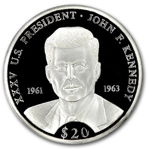 Buy 2000 Liberia Silver $20 John F. Kennedy Proof | APMEX
