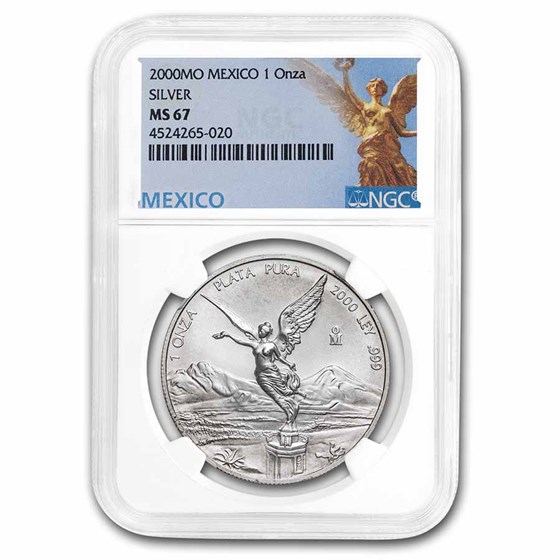 2000 Mexico 1 oz Silver Libertad MS-67 NGC