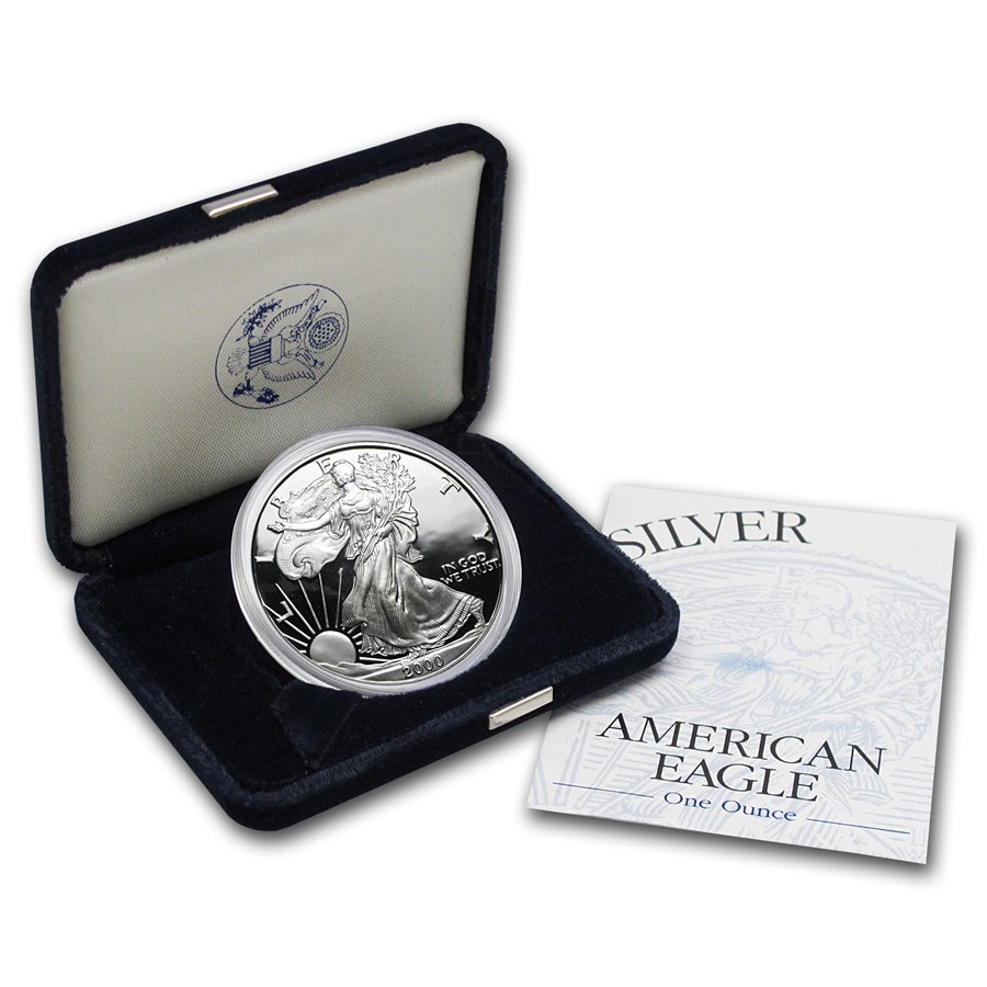 2000-P 1 oz Proof American Silver Eagle (w/Box & COA)